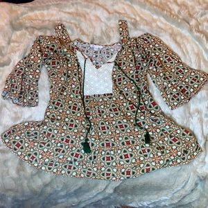 DR2 1X Blouse with tassels, knitted front